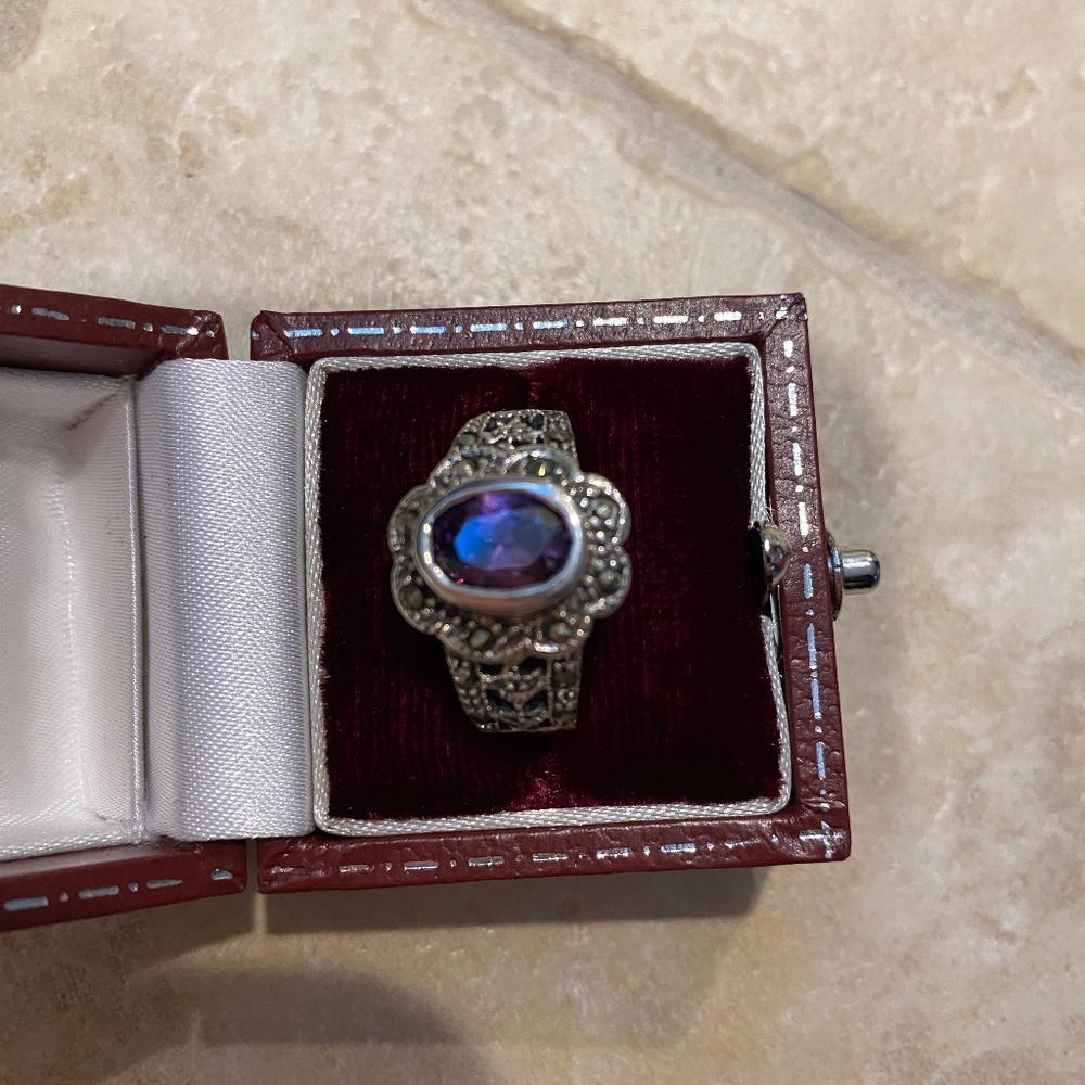 Amethyst and Sterling Silver Ring